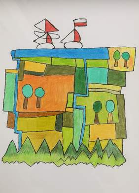 Pokaż zdjęcie: „Taki pejzaż”, Autor/Autorzy: Joanna Zimoch, Warsztat Terapii Zajęciowej przy Fundacji DOM Rodzinnej Rehabilitacji Dzieci z Porażeniem Mózgowym w Opolu