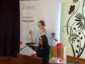 Pokaż zdjęcie: Wystąpienie Doroty Habich, p.o. Prezesa Zarządu PFRON podczas konferencji w Szamotułach pt.: „Spółdzielnie socjalne jako sposób na przeciwdziałanie bierności zawodowej osób niepełnosprawnych”