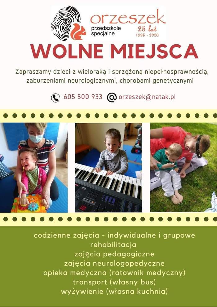 Pokaż zdjęcie: Grafika informująca o rekrutacji do Przedszkola Specjalnego „Orzeszek”