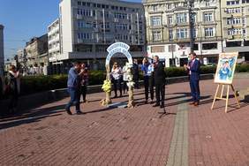 Pokaż zdjęcie: wystąpienie Władysława Skwarki Dyrektora Oddziału Łodzkiego PFRON