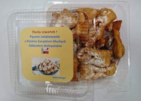 Pokaż zdjęcie: Faworki przygotowane przez Małopolski Oddział PZG