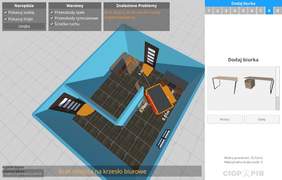 Pokaż zdjęcie: Wizualizacja narzędzi ErgON – podpis – ErgON – wizualizacje – interaktywna wizualizacje możliwości przystosowania biurowego środowiska pracy