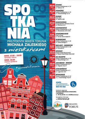 Plakat informacyjny nt. spotkań z Prezydentem