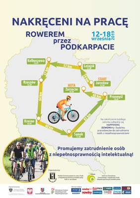 Pokaż zdjęcie: Plakat wydarzenia: Rajd rowerowy "Nakręceni na pracę - Rowerem przez Podkarpacie"