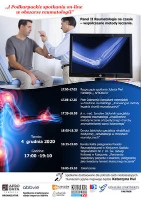 plakat informacyjny dotyczący agendy w dniu 4.12.2020, czas trwania od 17-19.10