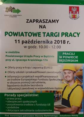 Pokaż zdjęcie: Powiatowe Targi Pracy w Będzinie - plakat