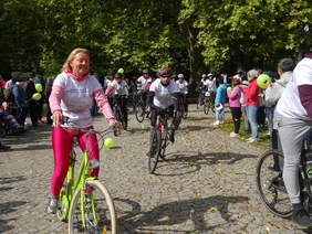 Uczestnicy finału akcji "Nakręceni na pracę-rowerem przez Podkarpacie"