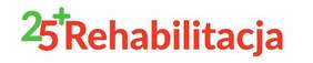 Pokaż zdjęcie: Na białym tle w kolorze zielonym widnieje cyfra „2” górująca nieco wyżej ponad pozostałym tekstem, tak samo jak znak „+”. Natomiast w kolorze czerwonym, na jednym poziomie umieszczona została cyfra „5” oraz napis „Rehabilitacja”.