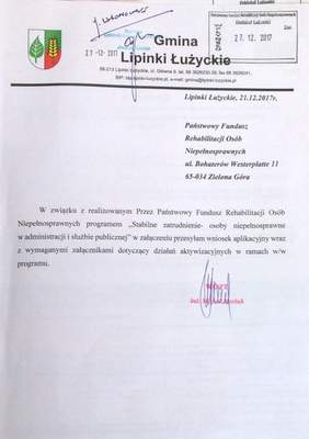 Lubuskie – pierwszy wniosek w programie „Stabilne zatrudnienie”