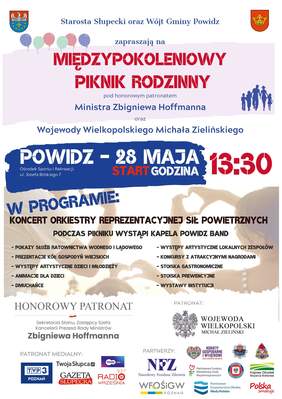 Pokaż zdjęcie: Na plakacie uwzględnione zostały informacje o terminie, miejscu oraz programie wydarzenia wraz z logotypami jego organizatorów, partnerów oraz patronów.